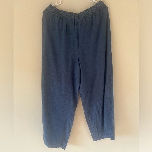 New Peace Love World Boheme Linen Blend Liz Ankle Pants Chambray size Small - Picture 3 of 9